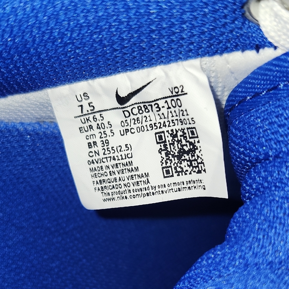 Nike Air Force 1 White and Blue Sneakers - Picture 4 of 6
